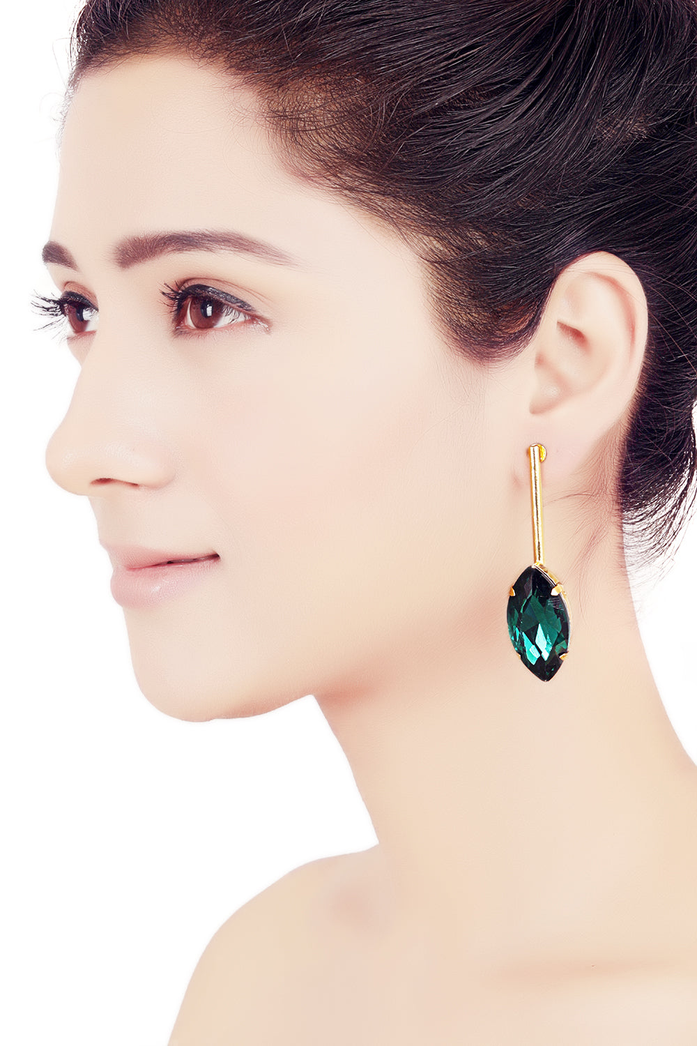 Green Gold Plated Tribe Earrings