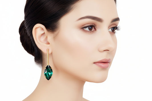 Green Gold Plated Tribe Earrings