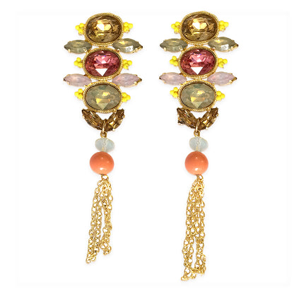 Spring Poppers Topaz Tassel Earrings