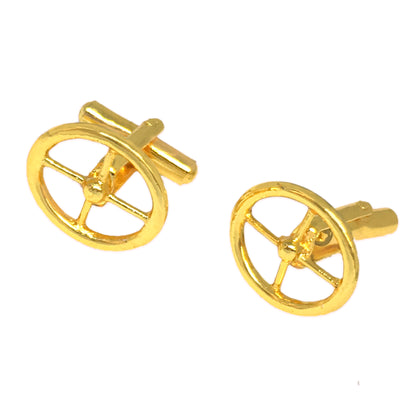 WHEEL GOLD CUFFLINKS