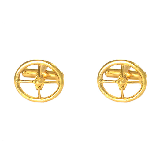 WHEEL GOLD CUFFLINKS