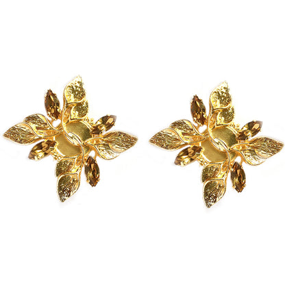 Gold Topaz Anthurium Earrings