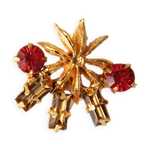 Crimson Star Anise Brooch