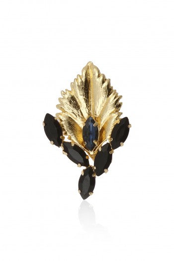 Gold Plated Montane Stone Autumn Leaf Ring