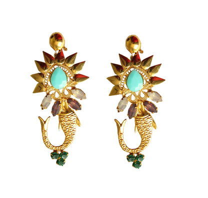 Peacock Mukkut Piscean Earrings