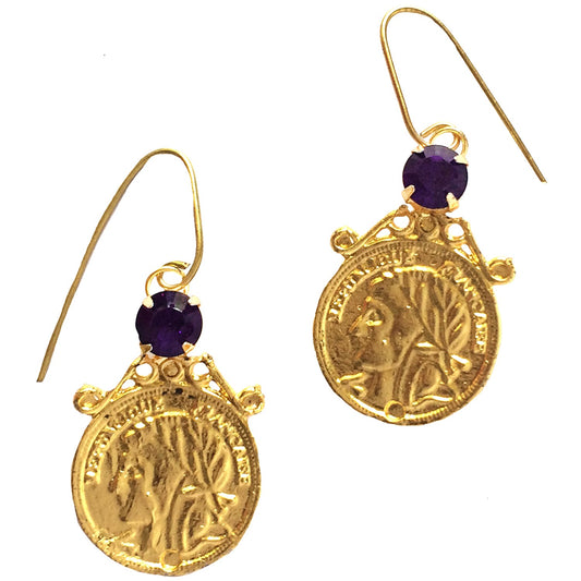 Violet Coin Danglers