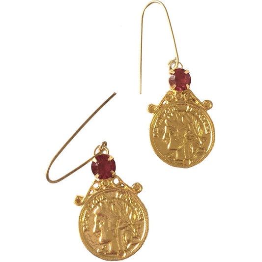 Pink Coin Danglers