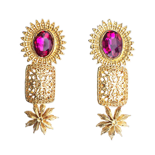 Goldplated Fuchsia Aura Earrings