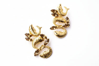 Goldplated Here 'n' There Fish Earrings