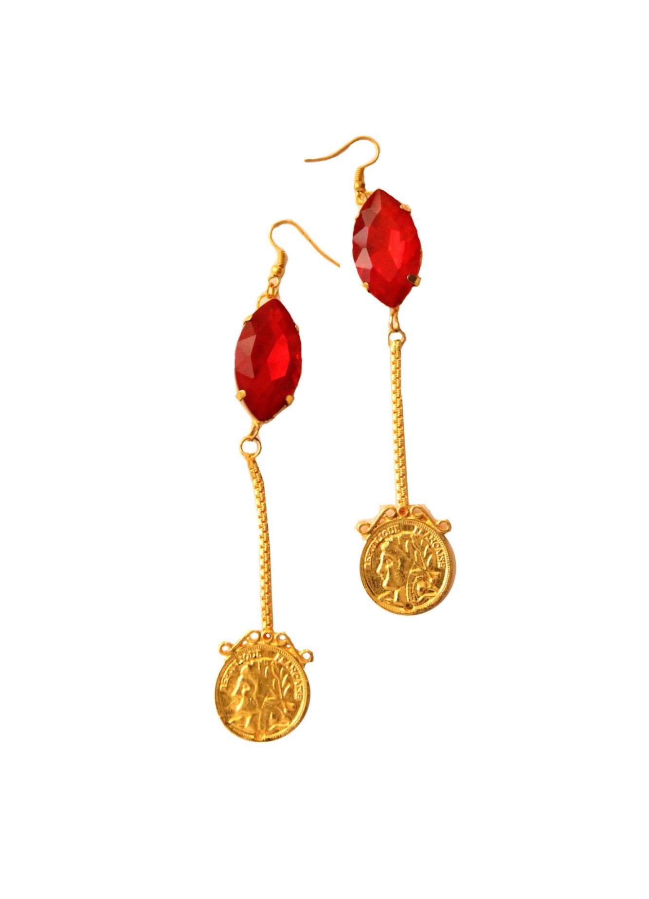 Goldplated Firefy Coin Earrings