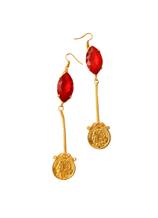 Goldplated Firefy Coin Earrings