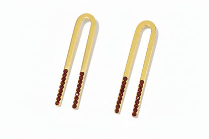 Jamie Red Horse Shoe Earrings