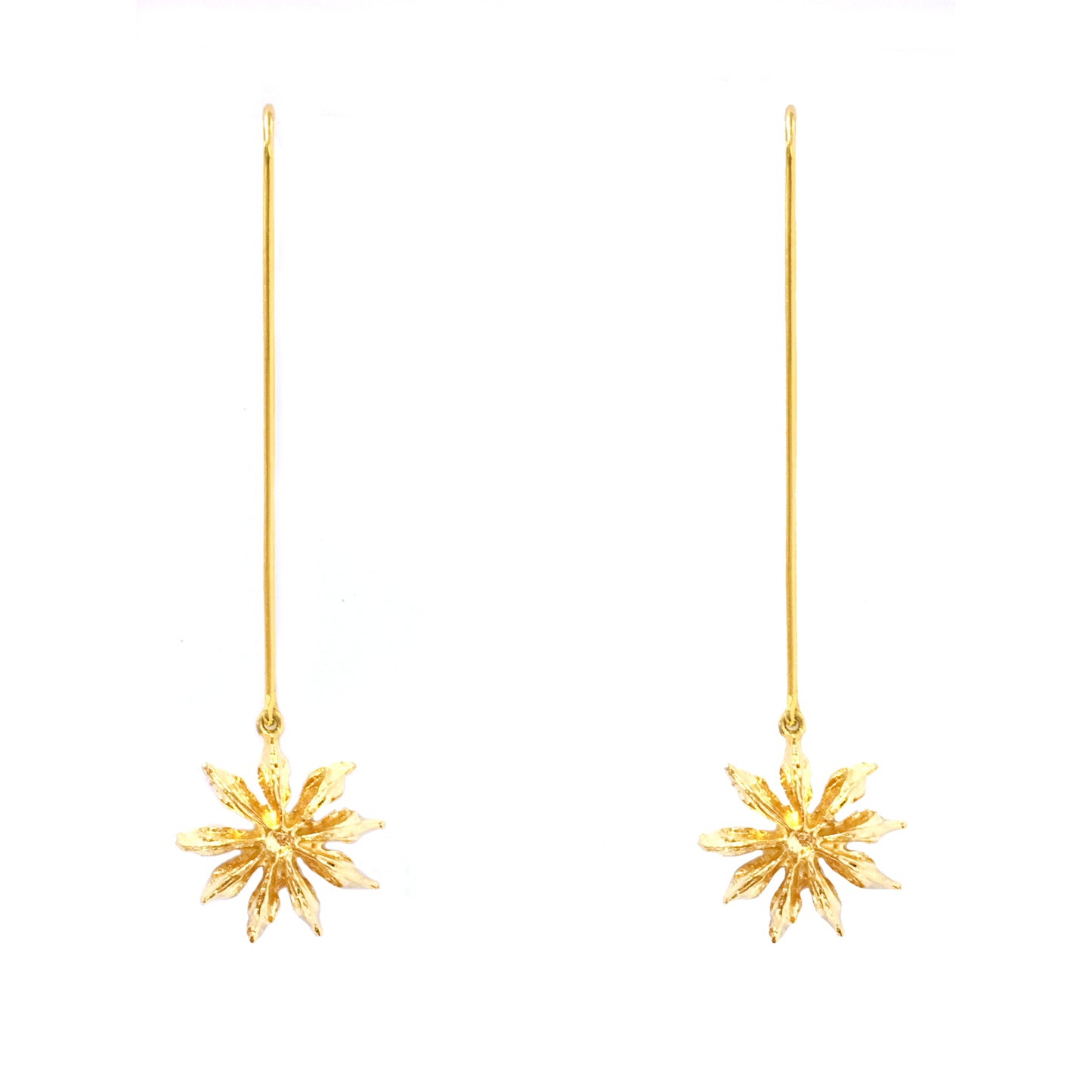 22K Goldplated Stick Fish Hook Earrings
