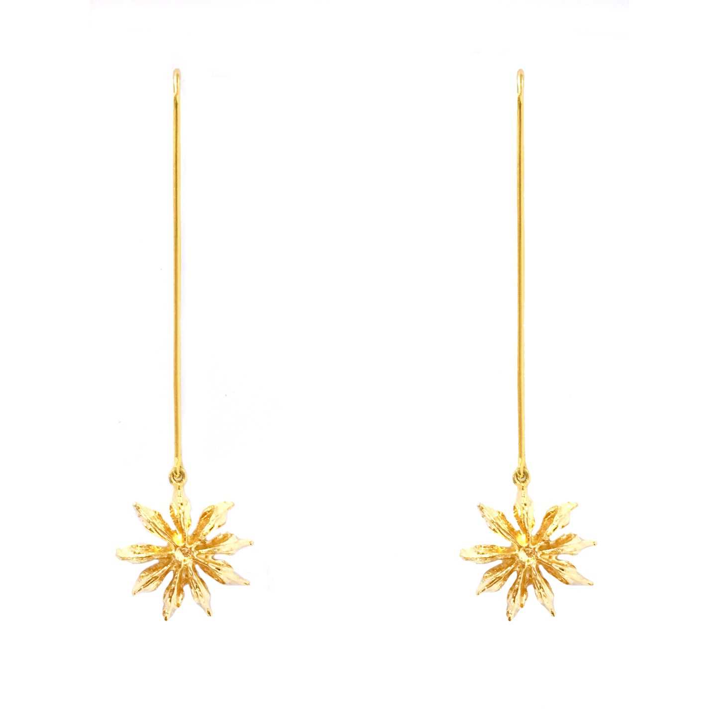 22K Goldplated Stick Fish Hook Earrings