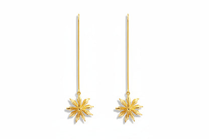 22K Goldplated Stick Fish Hook Earrings