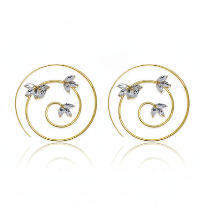 Gold Plated White Stone Earring
