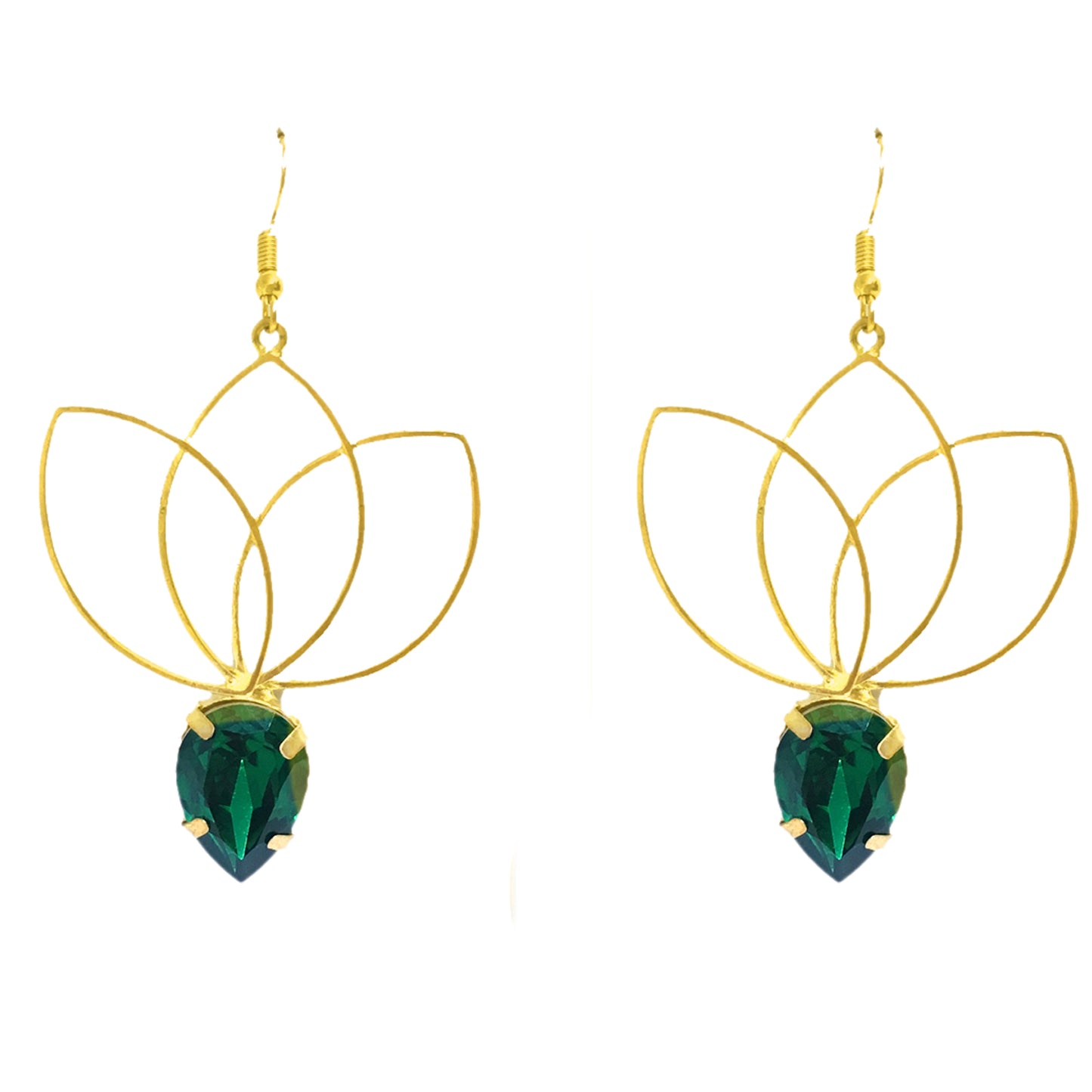 Lotus Persian Blue Drop Earrings