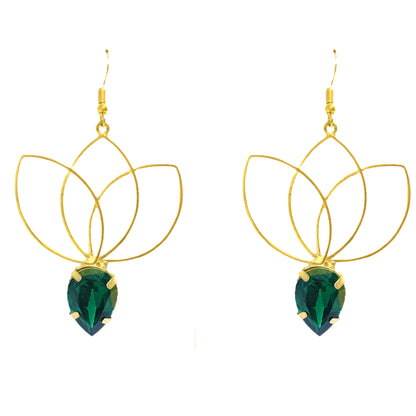 Lotus Persian Blue Drop Earrings