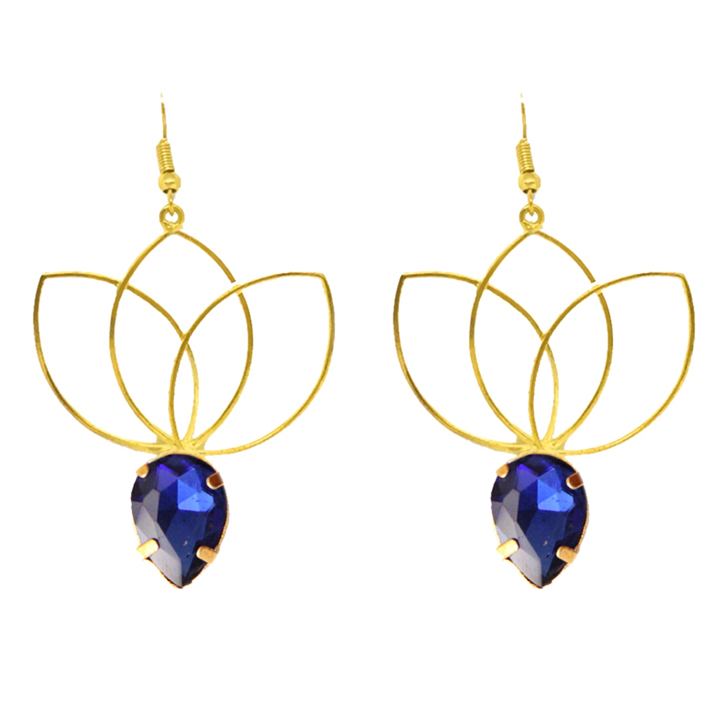 Lotus Persian Blue Drop Earrings