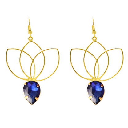Lotus Persian Blue Drop Earrings