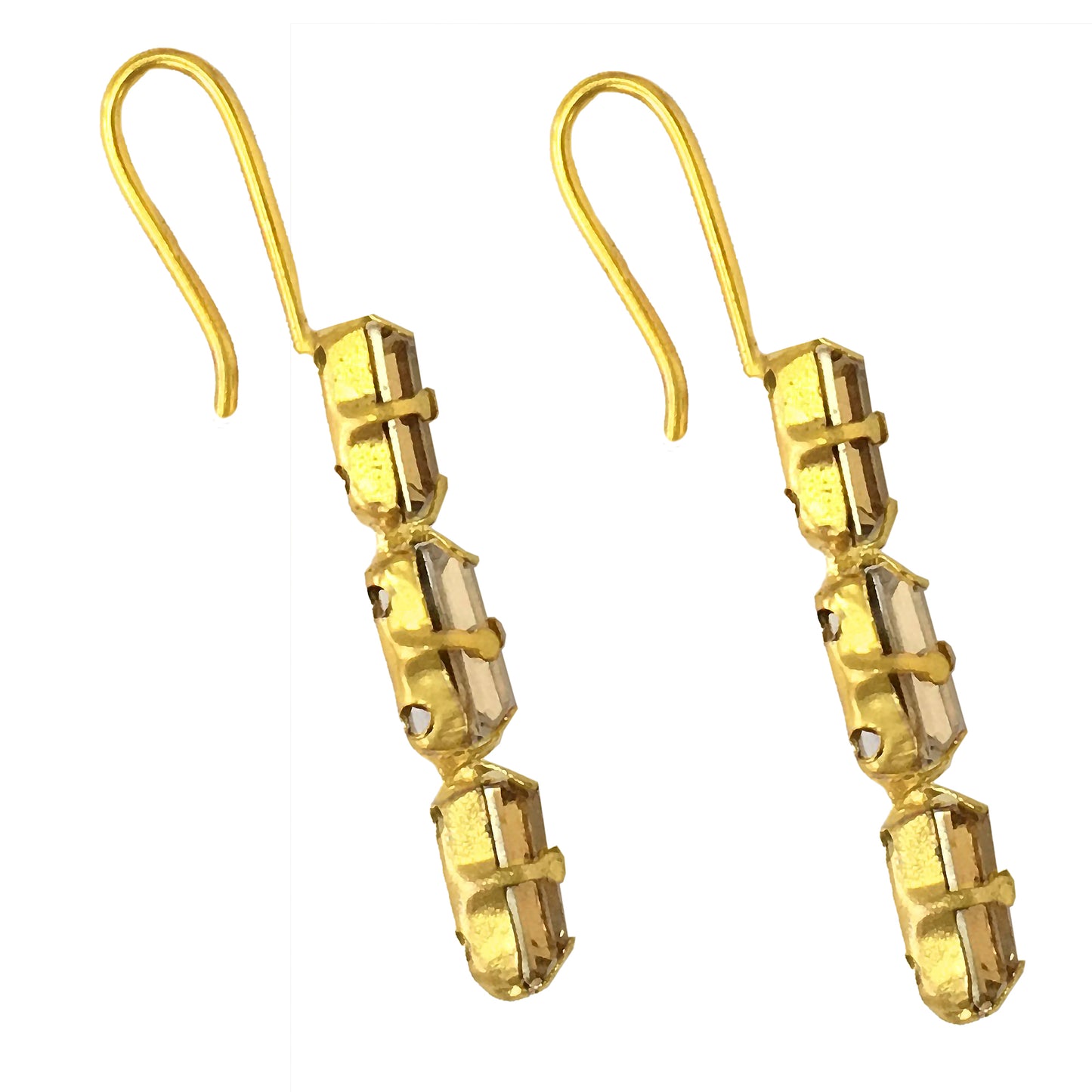 Topaz Gold Ombre Fish Hook Earrings