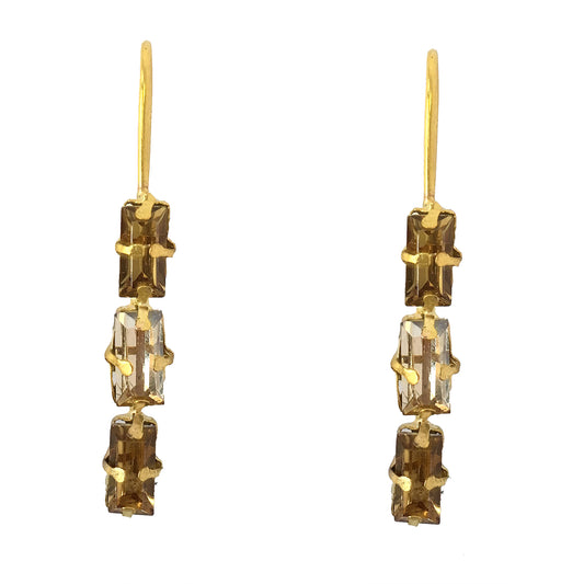 Topaz Gold Ombre Fish Hook Earrings