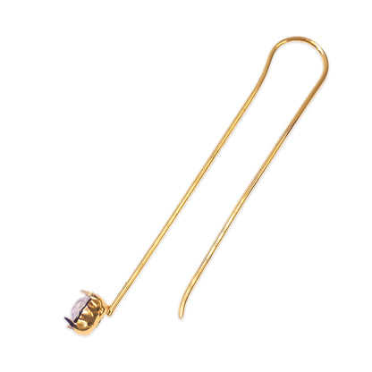 Gold Plated Crystal Chaton Stick Earrings