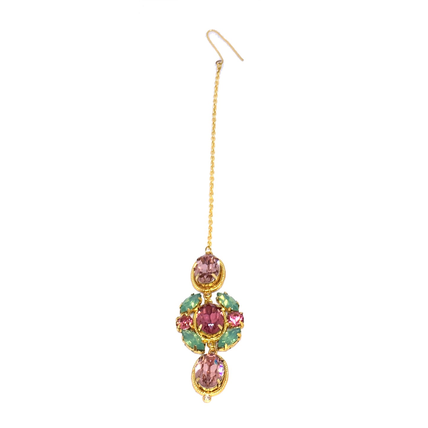 Gold Plated Pink Pastel Maangteeka