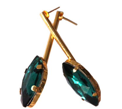 Green Gold Plated Tribe Earrings