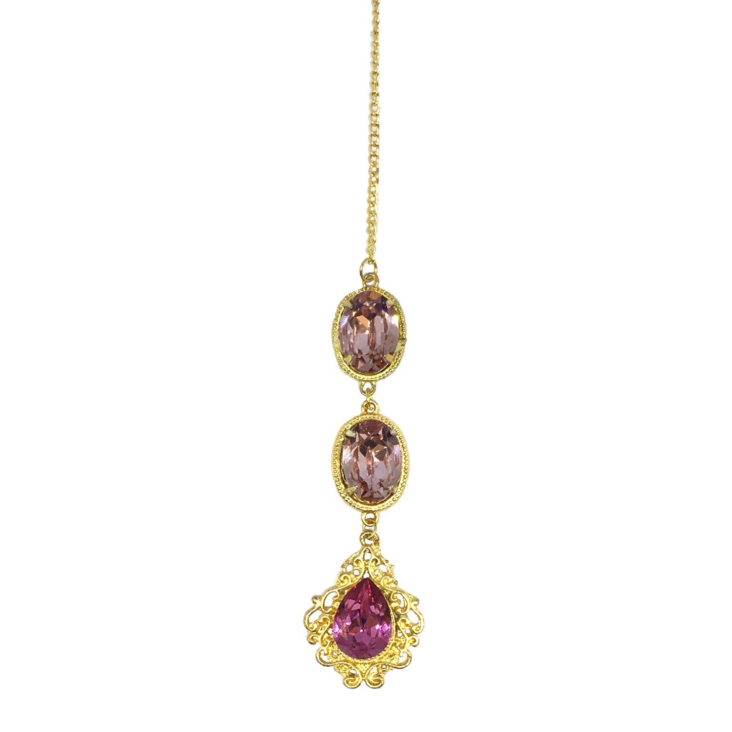 Gold Plated Pink Amyra Maangteeka