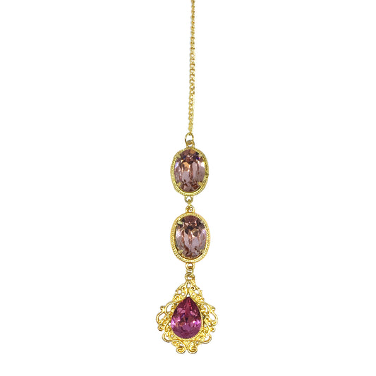 Gold Plated Pink Amyra Maangteeka