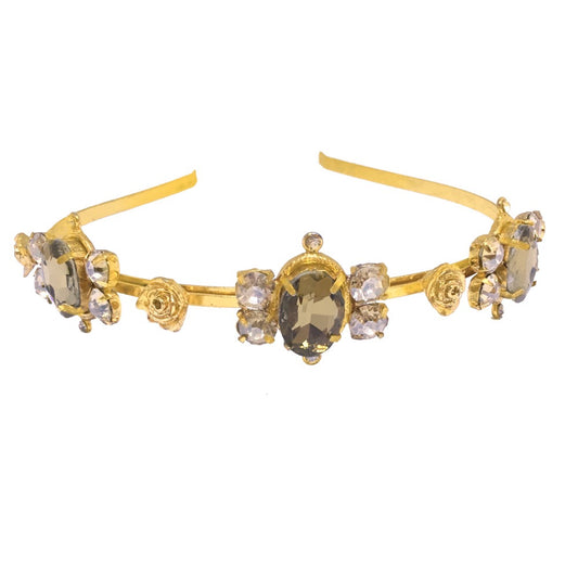 Goldplated Rose Fleur Topaz Golden Shadow Headband