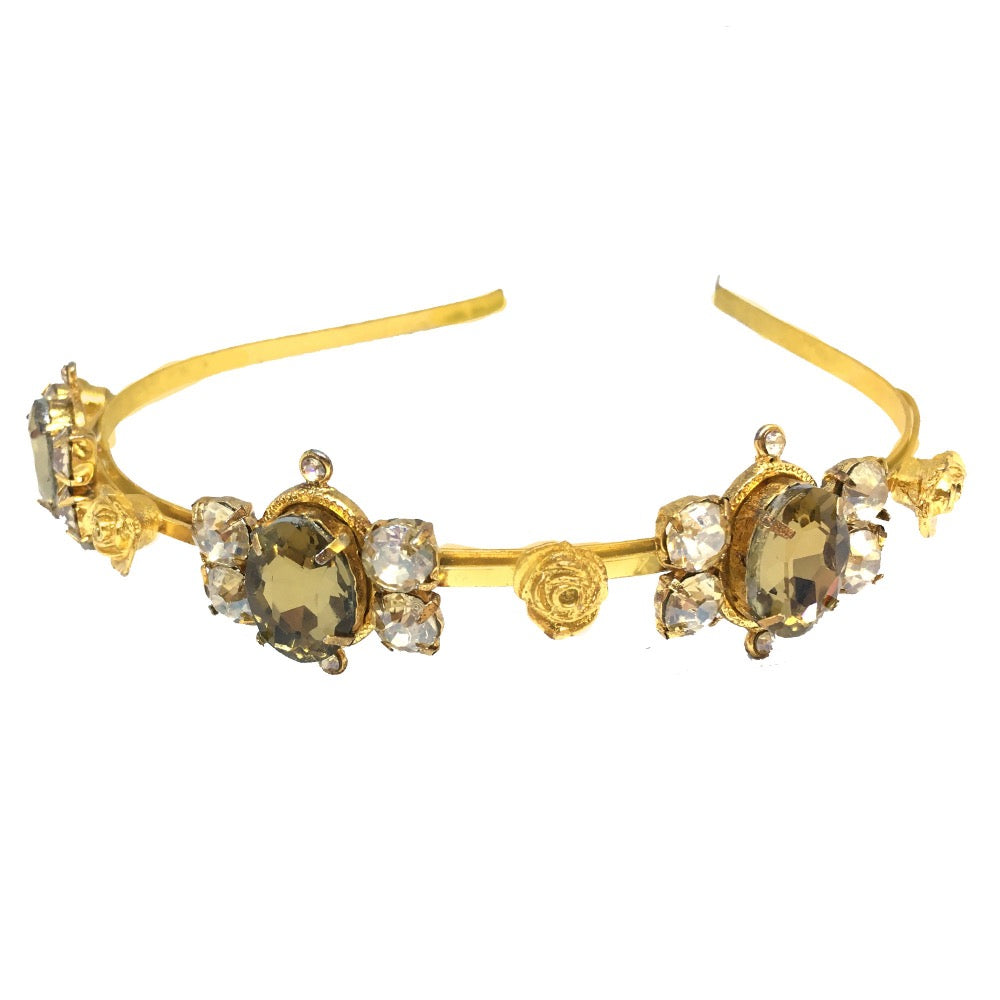 Goldplated Rose Fleur Topaz Golden Shadow Headband