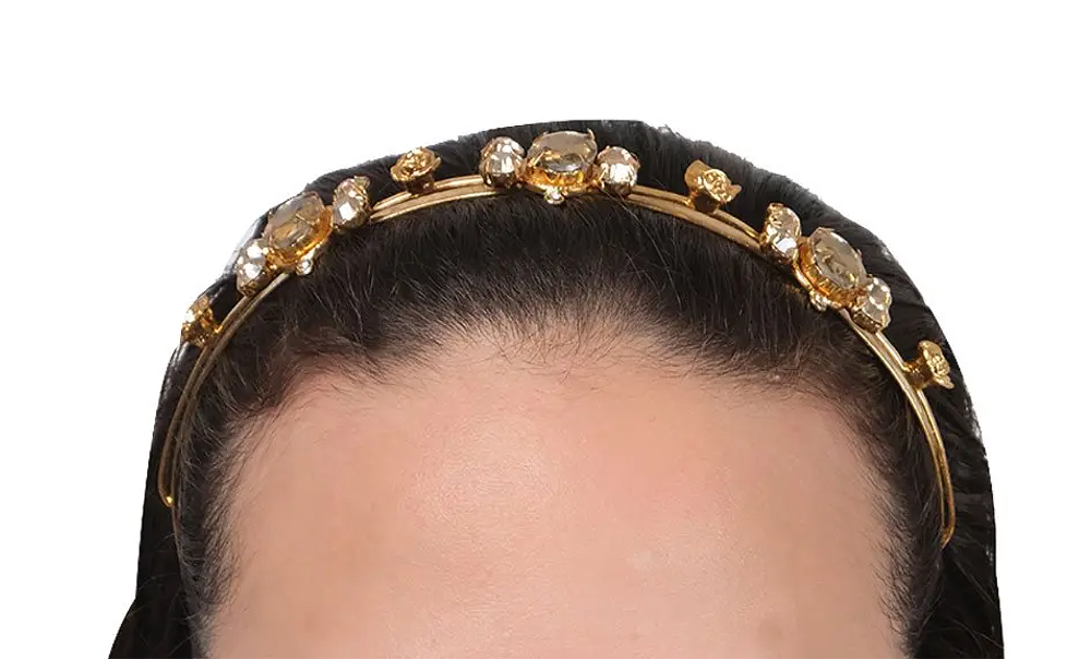 Goldplated Rose Fleur Topaz Golden Shadow Headband