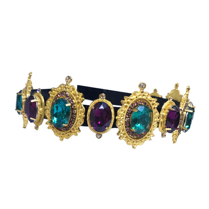 Purple Teal Green Victorian Headband