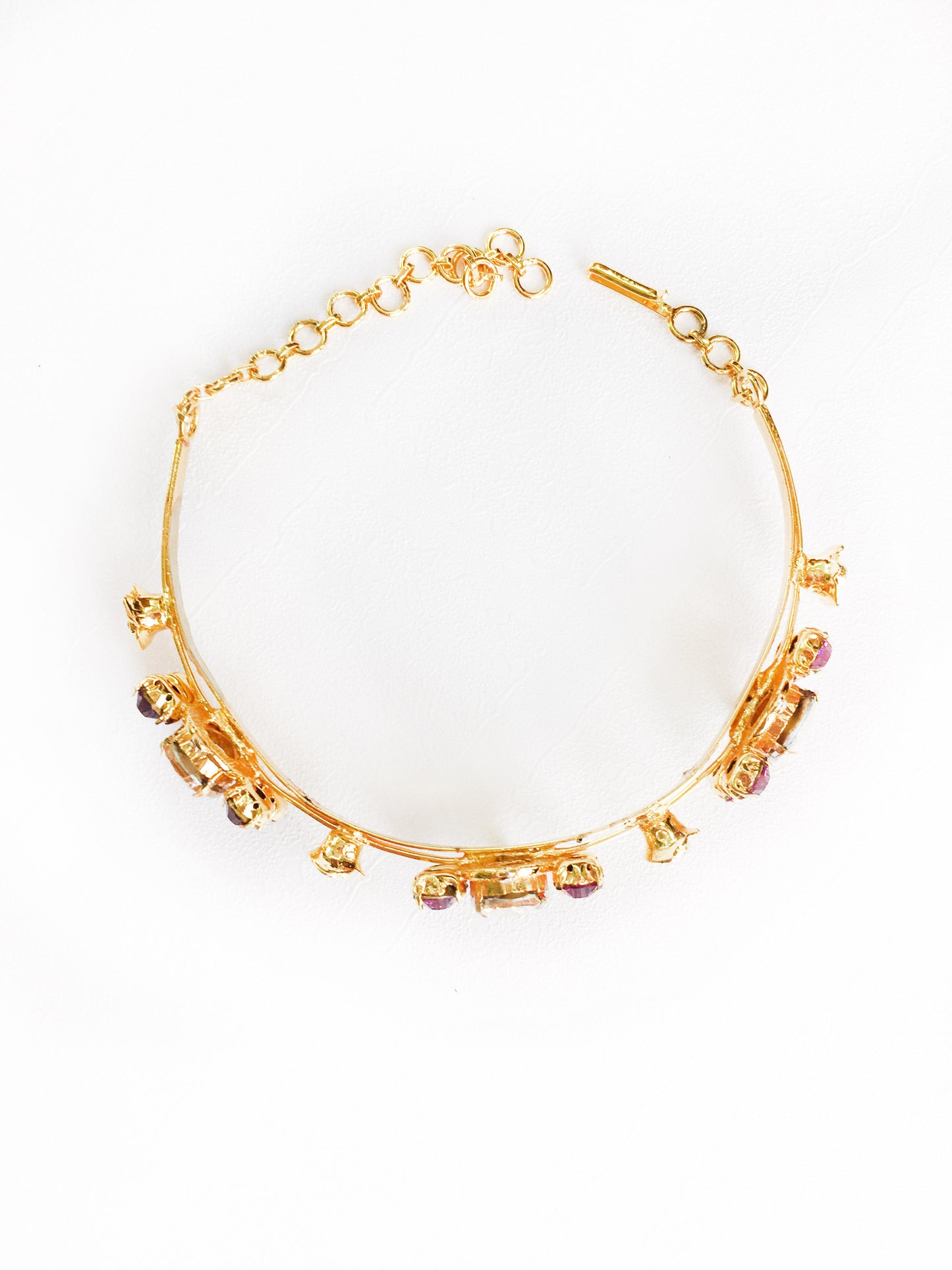 Rose Fuchsia Fleur Gold Choker