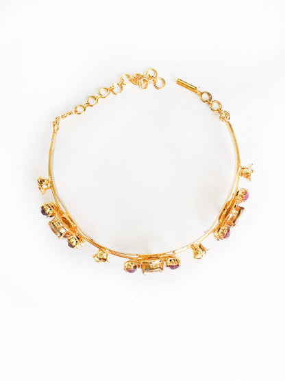 Rose Fuchsia Fleur Gold Choker