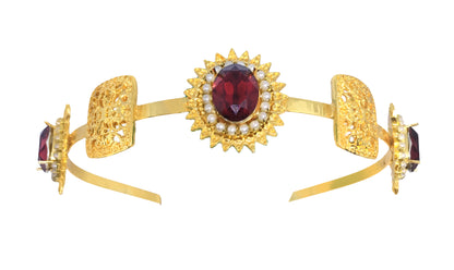 22K Gold Plated Red Pearl Hairband