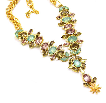 Rainbow Star Anise Pacific Rose Topaz Neckgarland