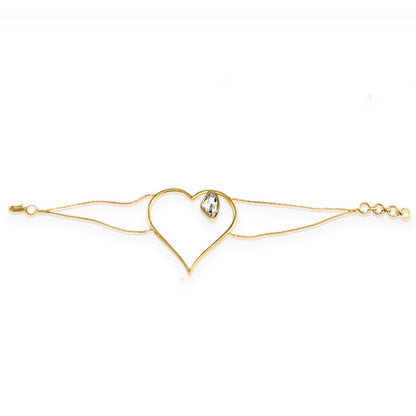 22K Gold plated Heart Galactic cut Bracelet