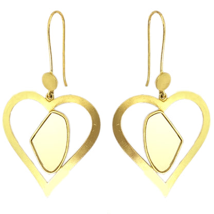 Pieces of My Heart Galactic Cut Flat Stone Ear Danglers