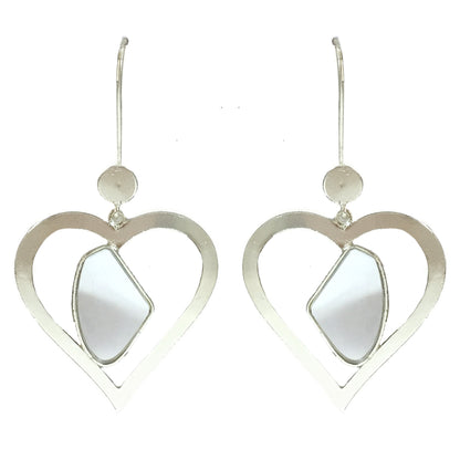 Pieces of My Heart Galactic Cut Flat Stone Ear Danglers