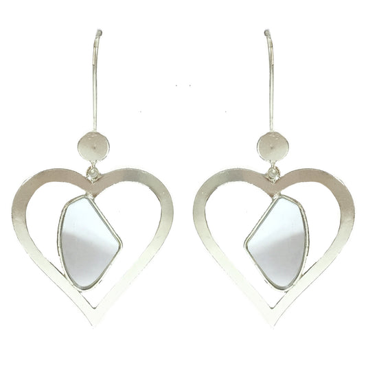 Pieces of My Heart Galactic Cut Flat Stone Ear Danglers