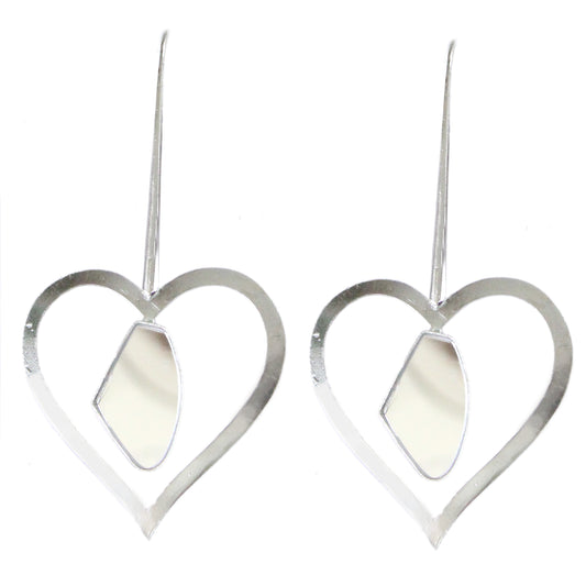 Galactic Cut Silver-plated Amour Earrings 