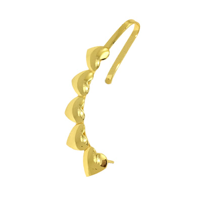 Gold  Blossoming Heart Earcuff