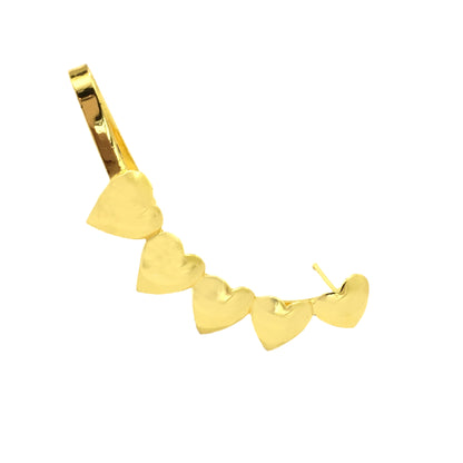 Gold  Blossoming Heart Earcuff