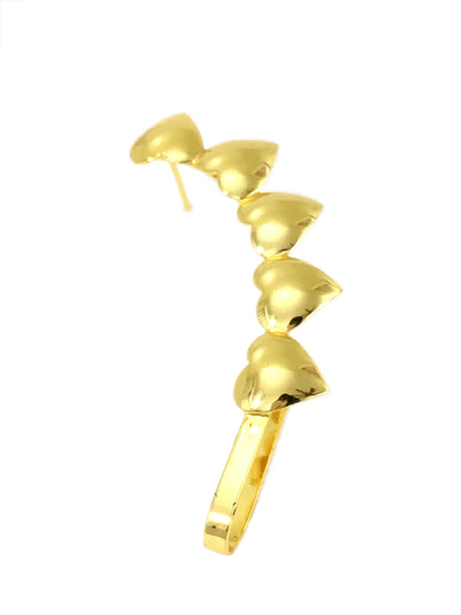 Gold  Blossoming Heart Earcuff