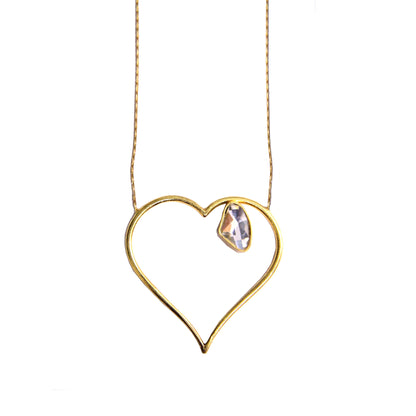 Galactic Cut Gold Blossoming Heart Pendant