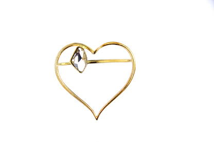 Gold-plated Galactic Cut Two Finger Blooming Heart Ring