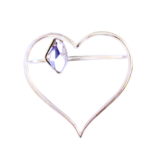 SIlver-plated Galactic Cut Two Finger Blooming Heart Ring